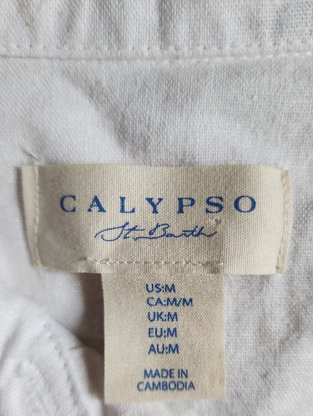Calypso St. Barth Palm Tree Linen Blend Shirt Dress Coastal Resort - Picture 10 of 11